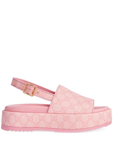 gucci floral platform slides|pink gucci slides nordstrom.